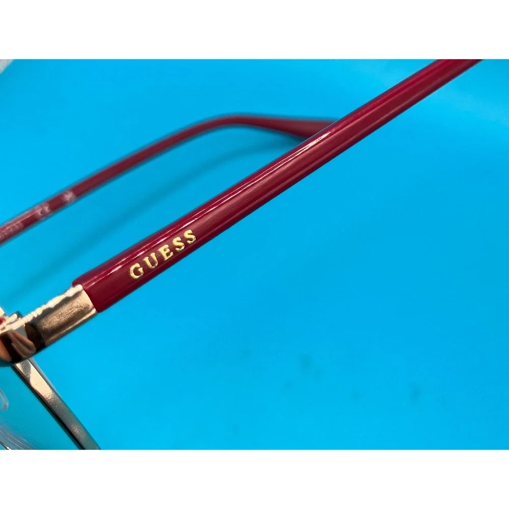 Guess Eyeglass Frames Women 53mm Burgandy Gold Cat Eye GU50334 *Frames Only*